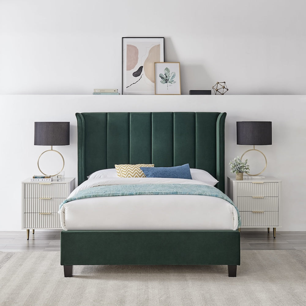 Polaris Emerald Fabric Bed Frame