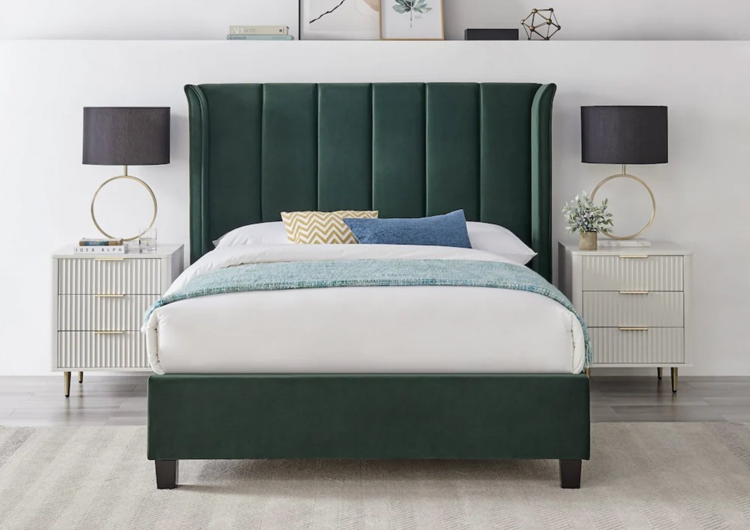 Polaris Emerald Fabric Bed Frame