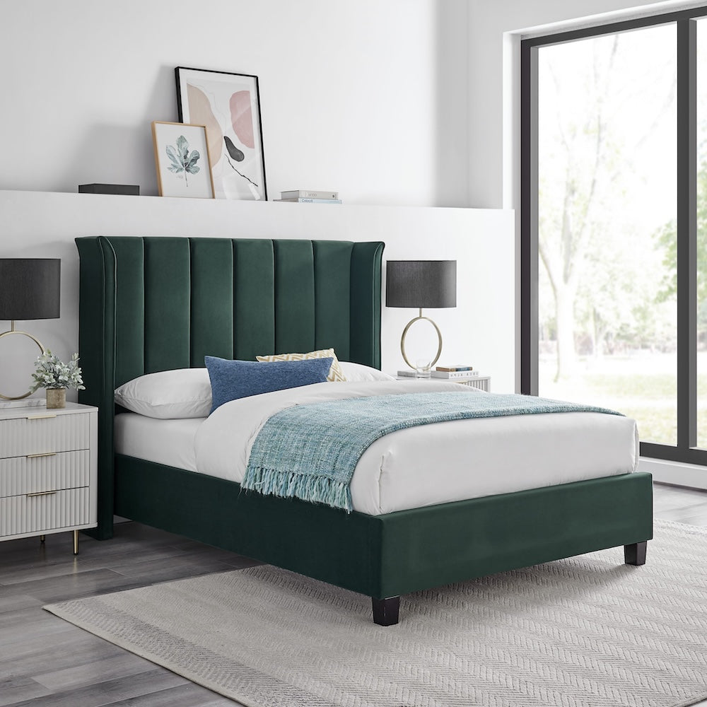 Polaris Emerald Fabric Bed Frame