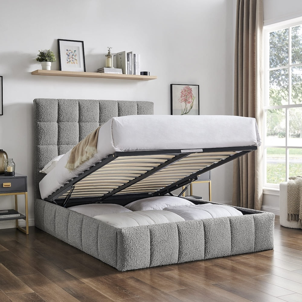 Starla Dove Grey  Ottoman Fabric Bed frame