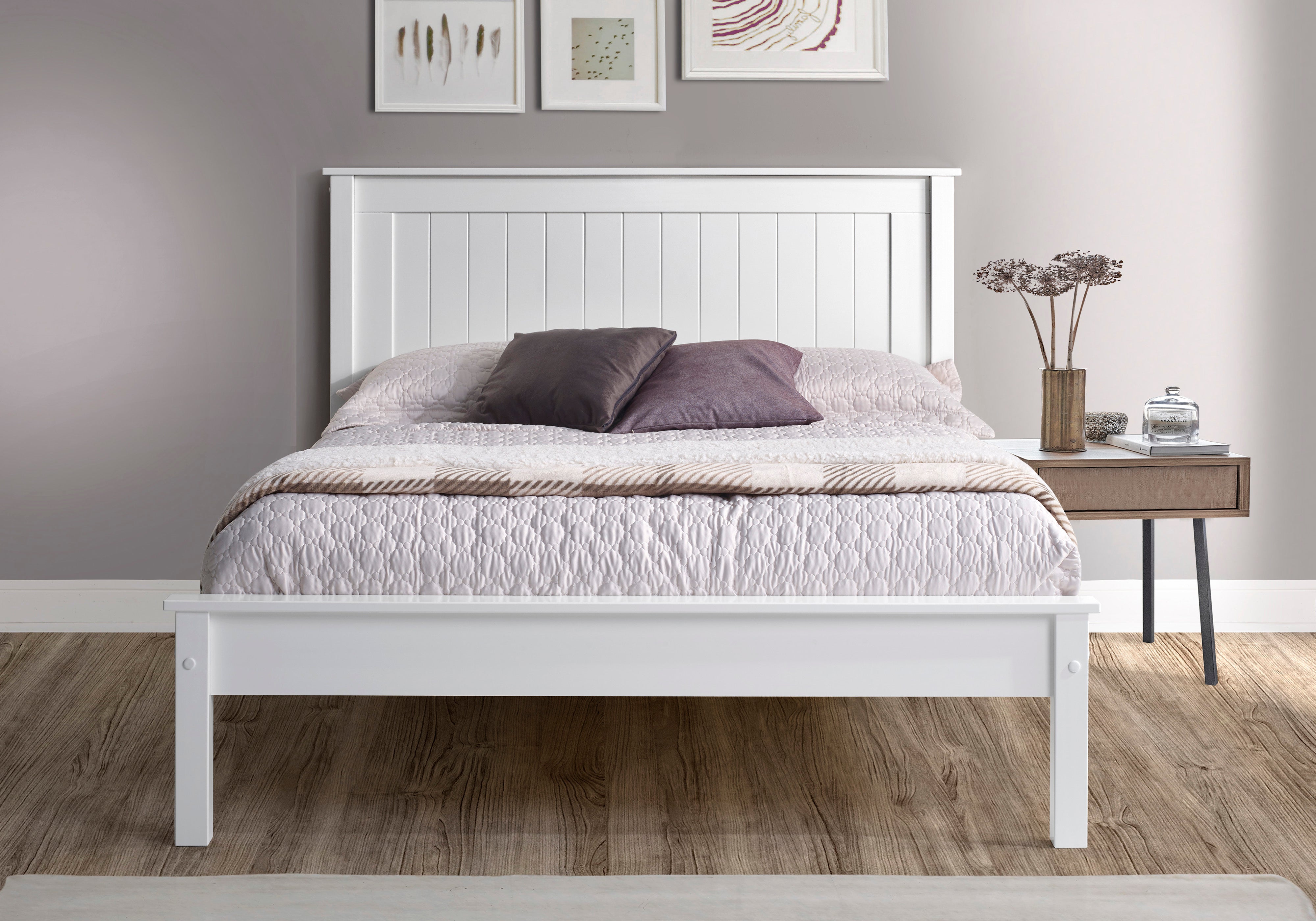 Taurus White Wooden Bed Frame